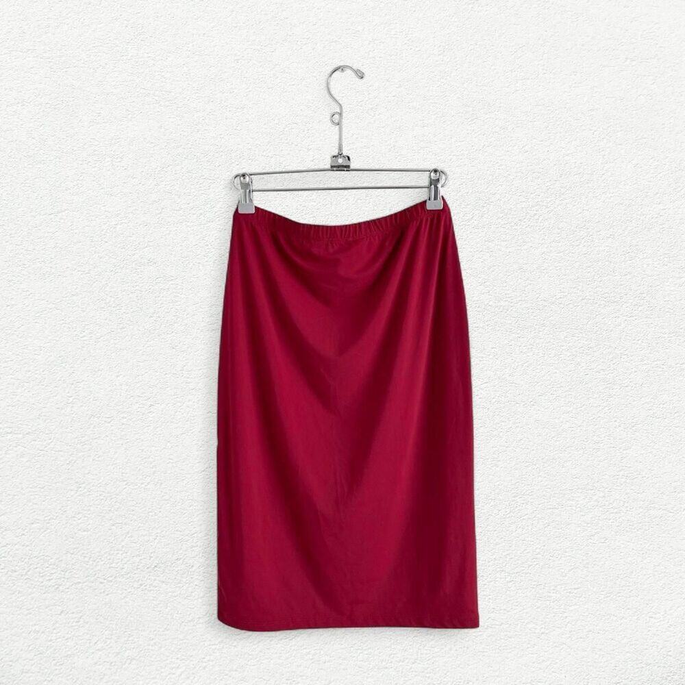 WAYF x Cherie Madeleine Franoise Midi Skirt in Bordeau Burgundy Red Wine